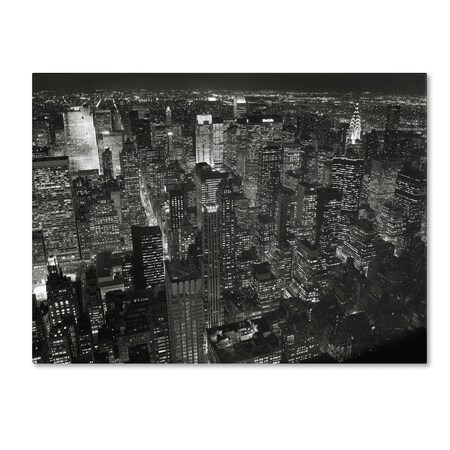 Trademark Fine Art Chris Bliss 'Night Skyline' Canvas Art, 35x47 ALI0303-C3547GG